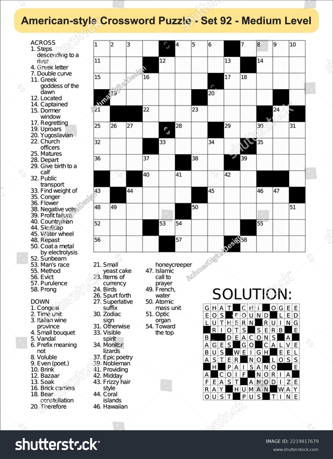 Clipart Crossword Puzzle Clue