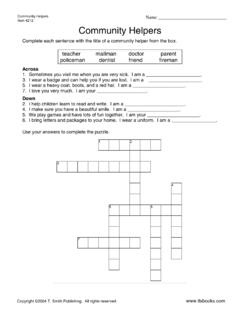 Community Helpers Worksheet And Crossword Community Helpers 
