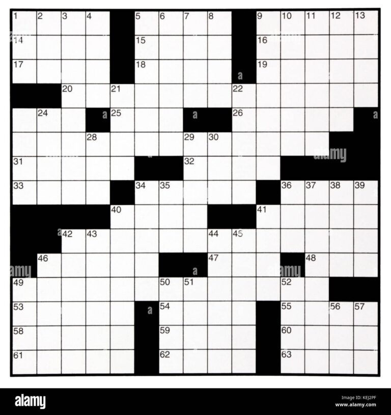 Number Crossword Puzzle Free Printable Crosswords