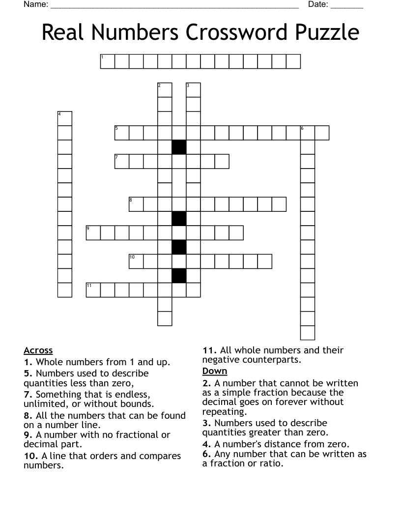 Correctamente Hablar En Voz Alta Mini Number Crossword Puzzle Borgo a
