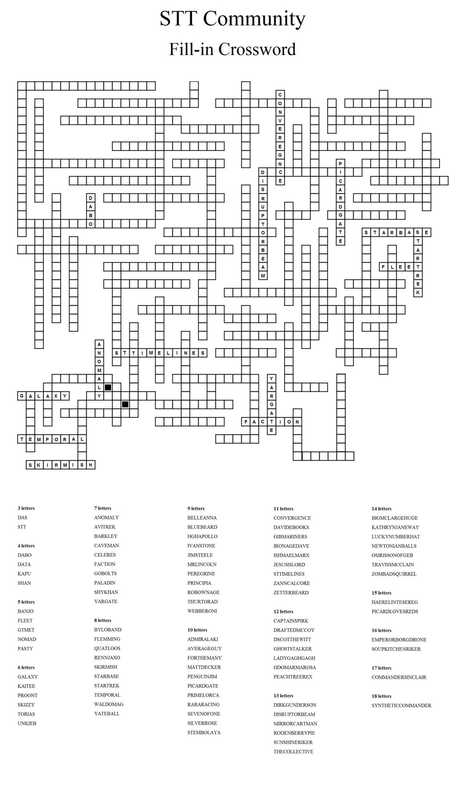 Crossword Fill In Printable