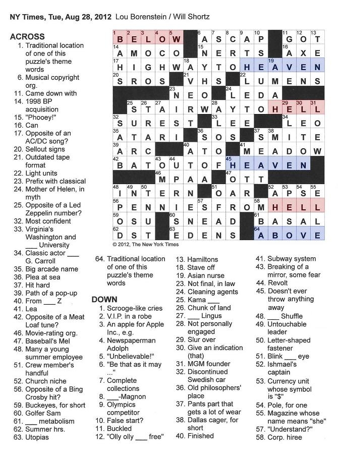 Crossword Heaven Clues And Answers Prntbl concejomunicipaldechinu gov co
