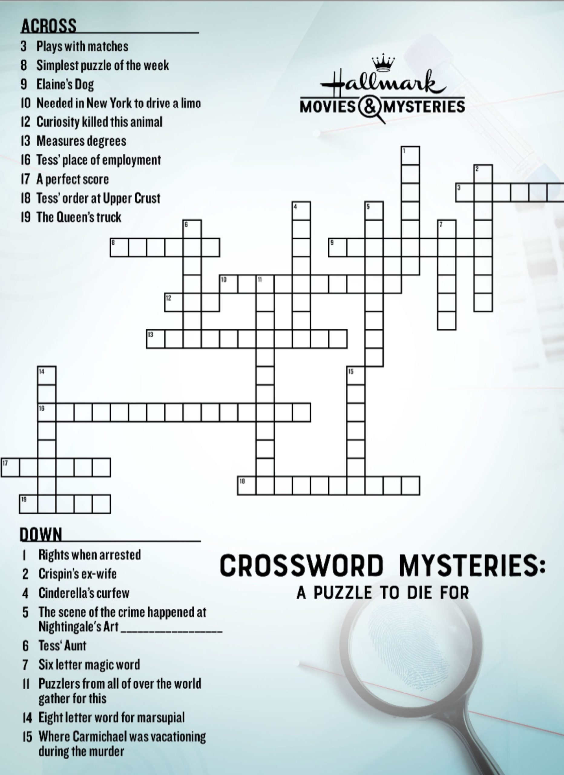 Crossword Mysteries Crossword Puzzles You Can Do Hallmark Mysteries 