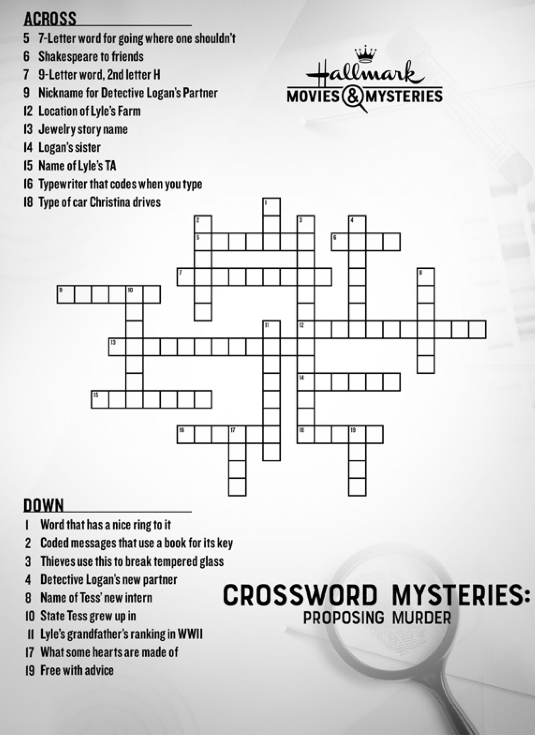 Crossword Mysteries Crossword Puzzles You Can Do Hallmark Mysteries