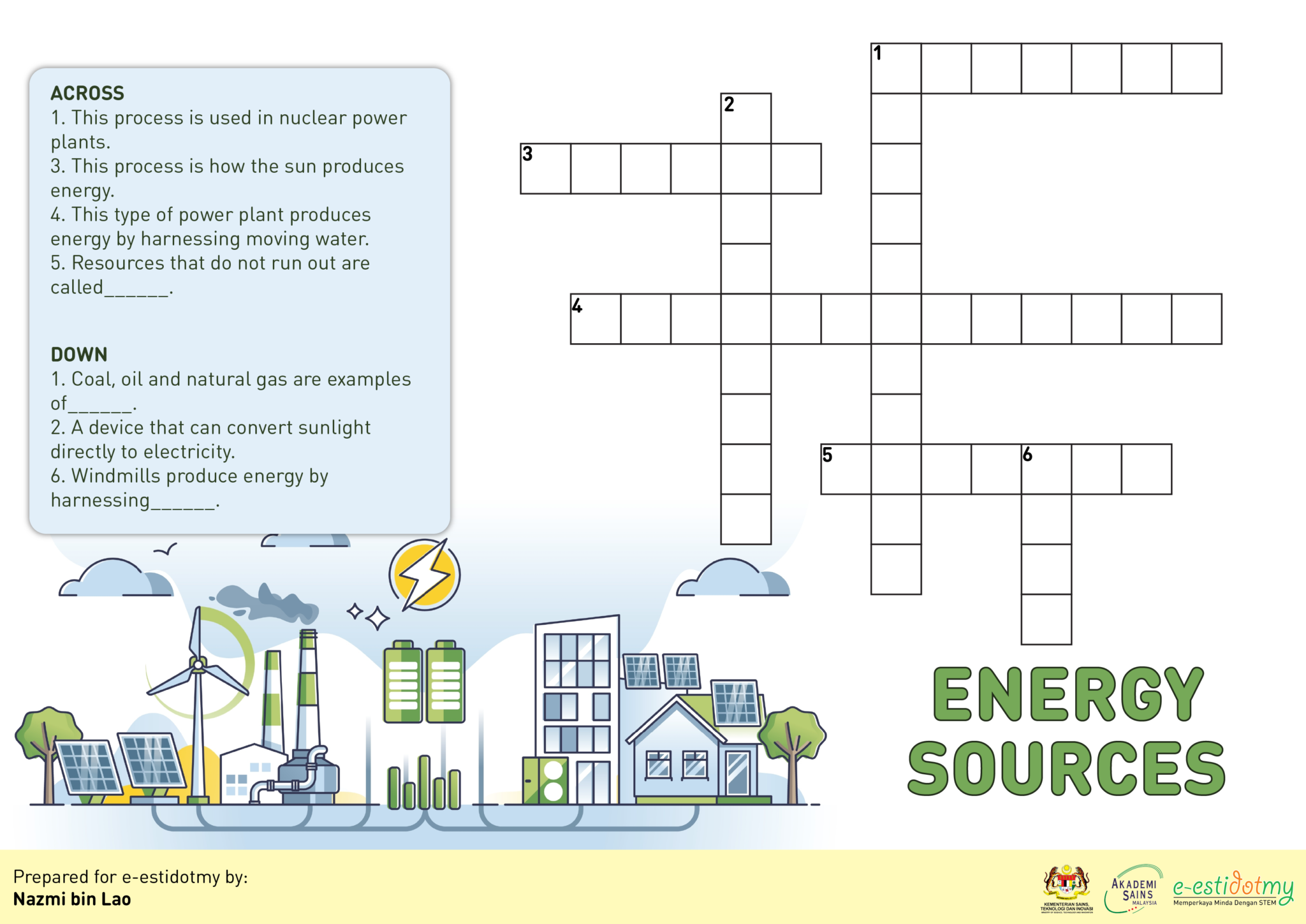 Crossword Puzzle Energy Sources E estidotmy