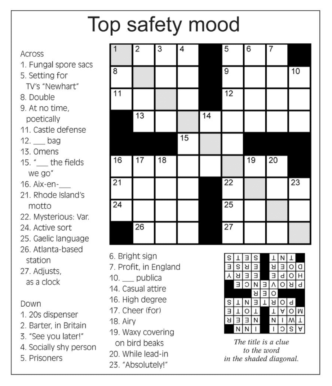Crossword Puzzle June 2014 Lilly 39 s Cleaning Service