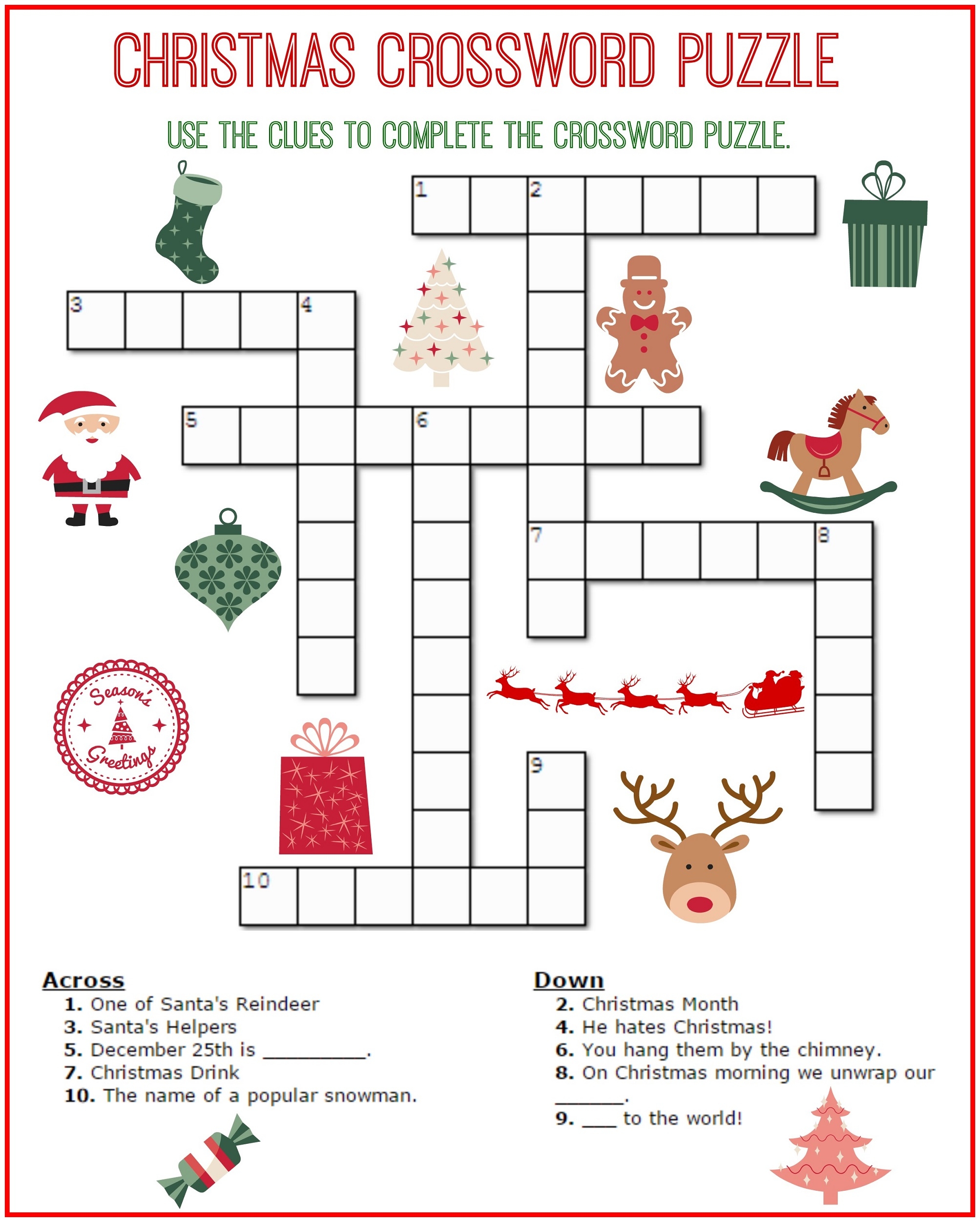 Crossword Puzzle Kids Printable 2017 Kiddo Shelter Printable 