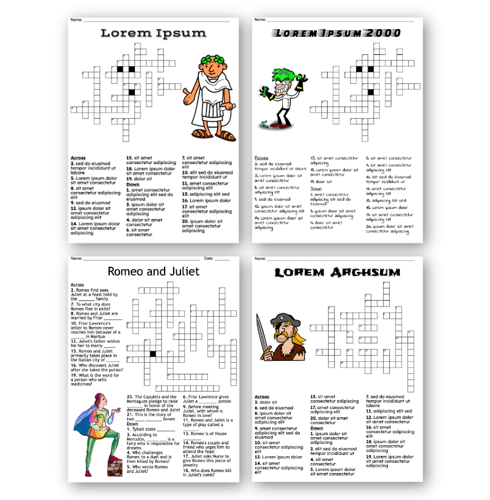 Crossword Puzzle Maker WordMint Worksheets Library