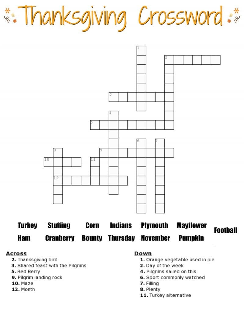 Crossword Puzzles Printable For Kids With Word Bank Sally Crossword 