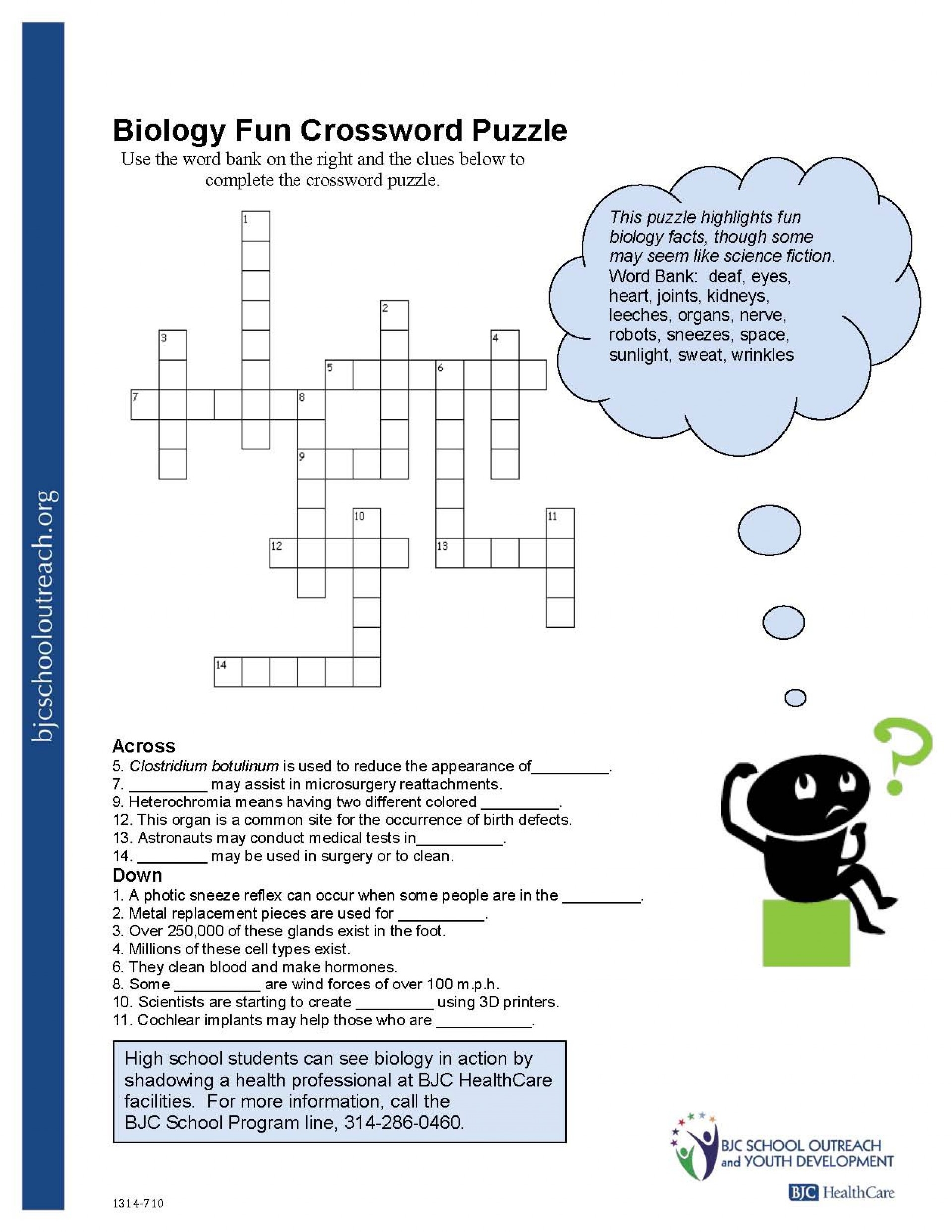 Crossword Puzzles Printable With Word Bank