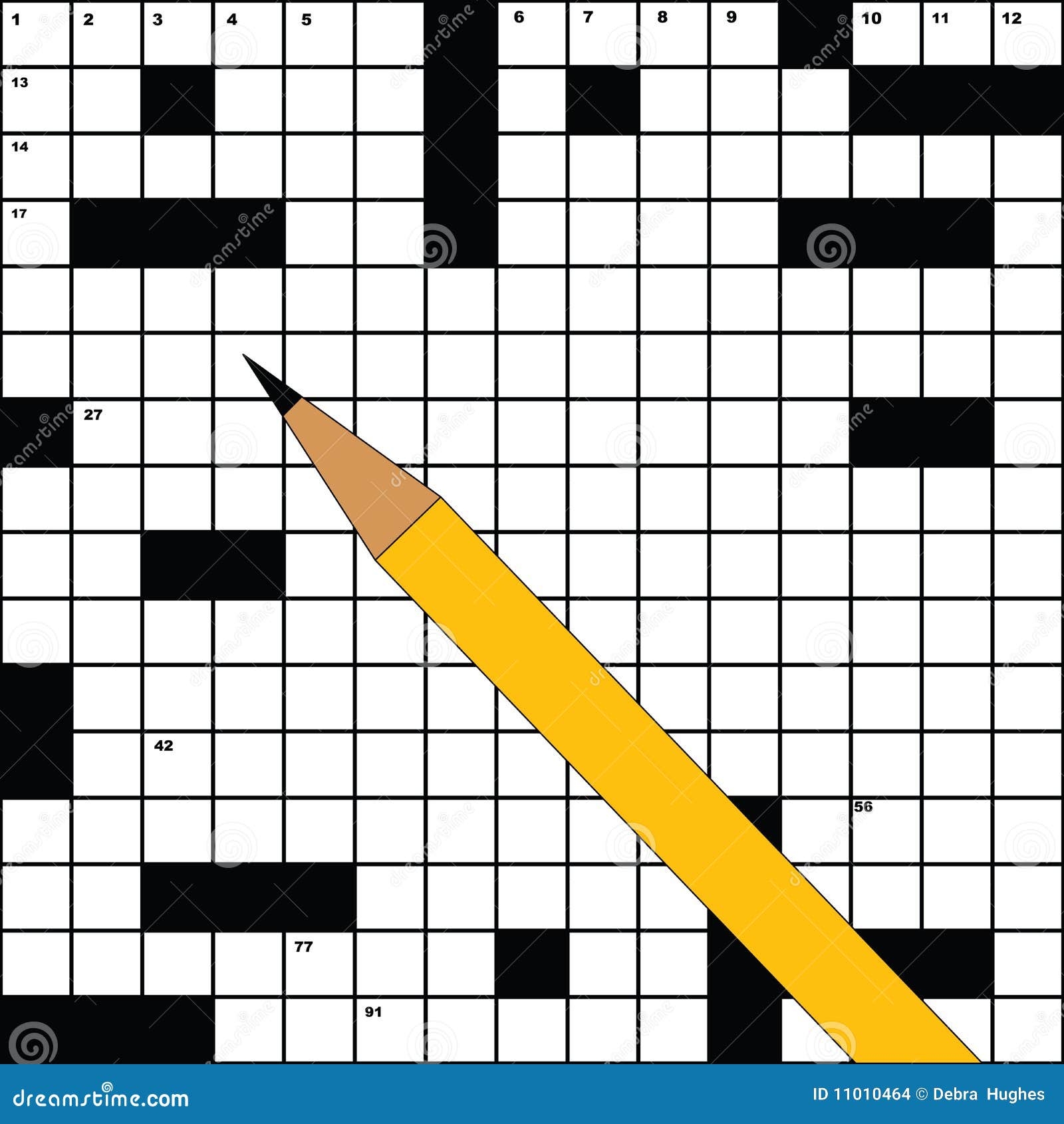 Crossword Template Stock Vector Image Of Across Entertainment 11010464