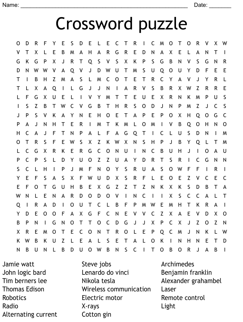 Crossword Word Search Puzzles Word Search Printable