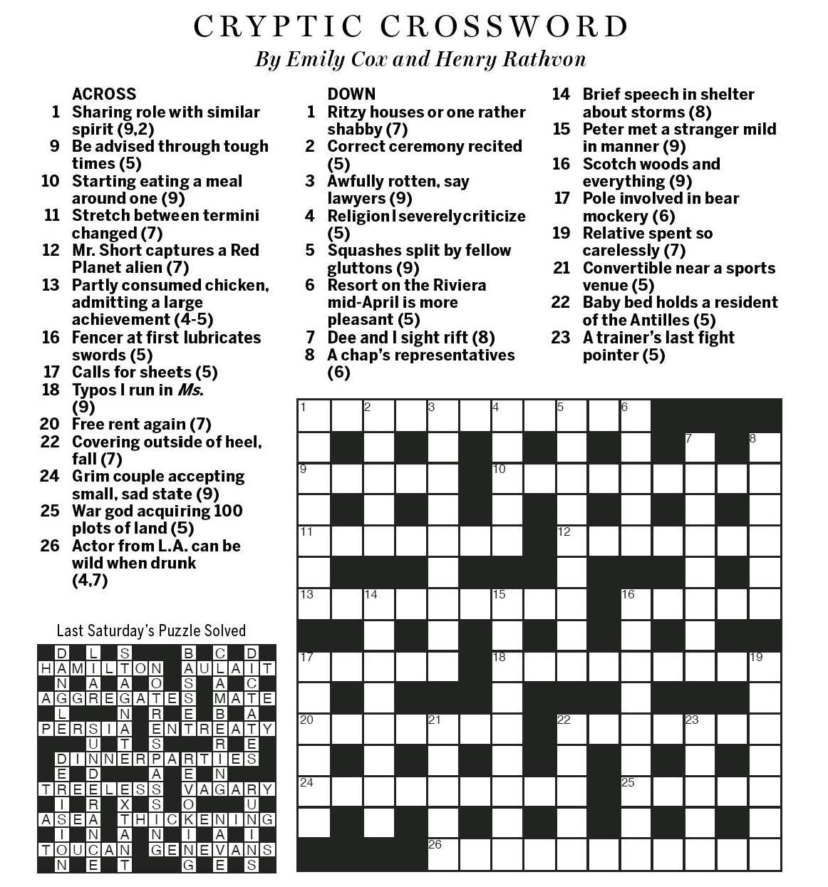 Cryptic Crosswords To Print Off Printable James Crossword Puzzles