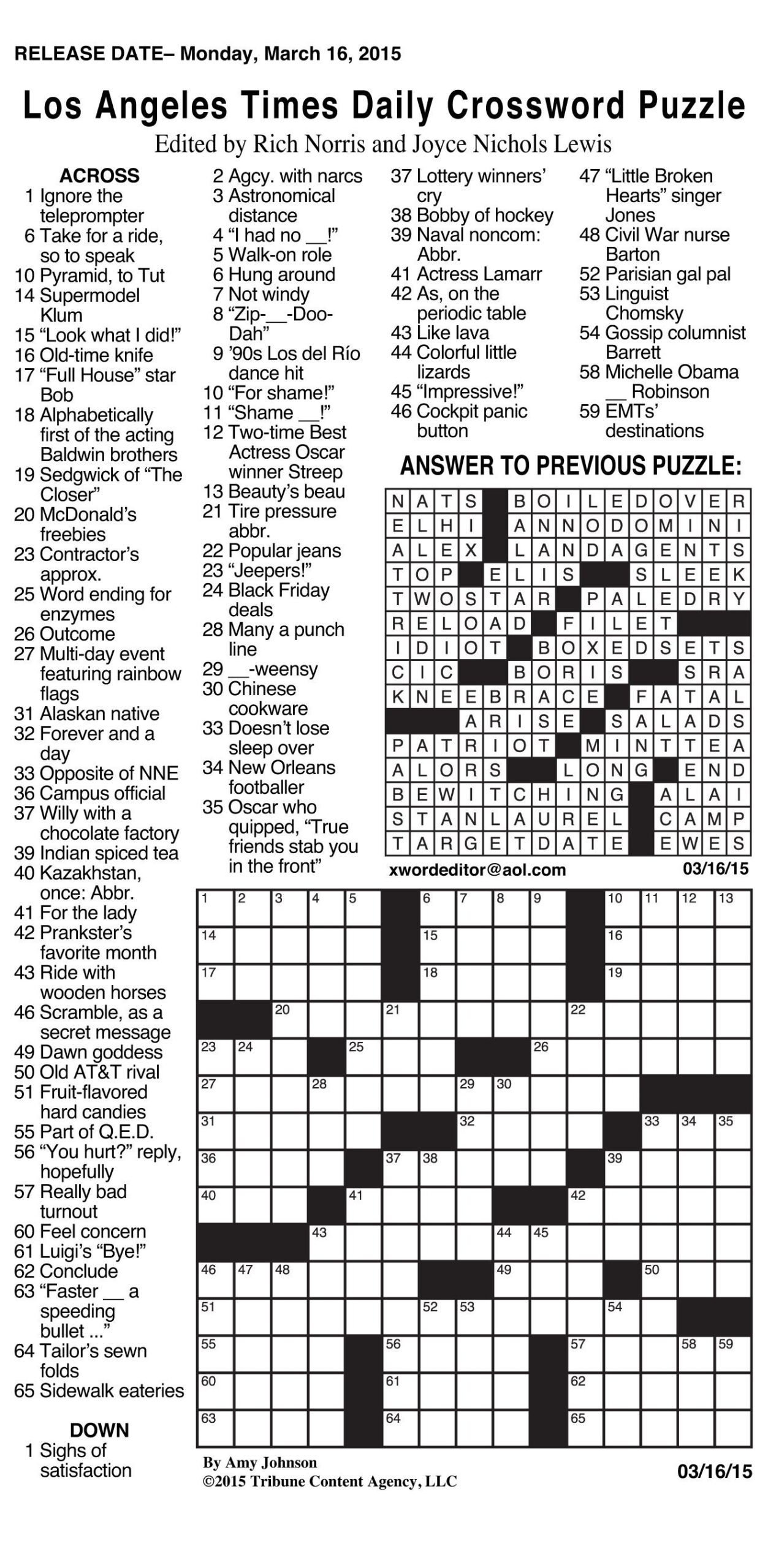 Daily Crossword Puzzle Printable Jowo Free Daily Printable Free 