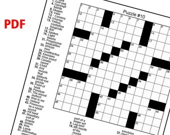 Digital Download 100 Printable Crossword Puzzles For Adults Fun 