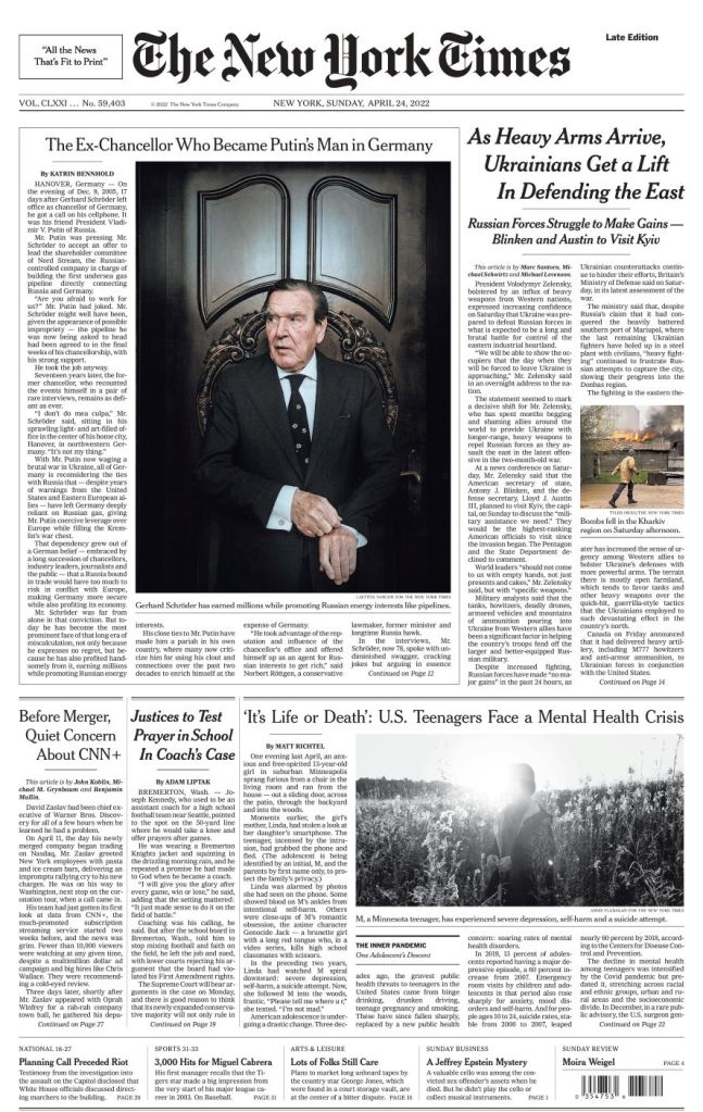 Does New York Times Still Print Nyiur Times