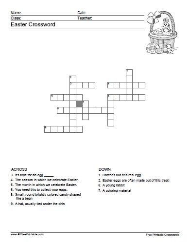 Easter Crossword Free Printable