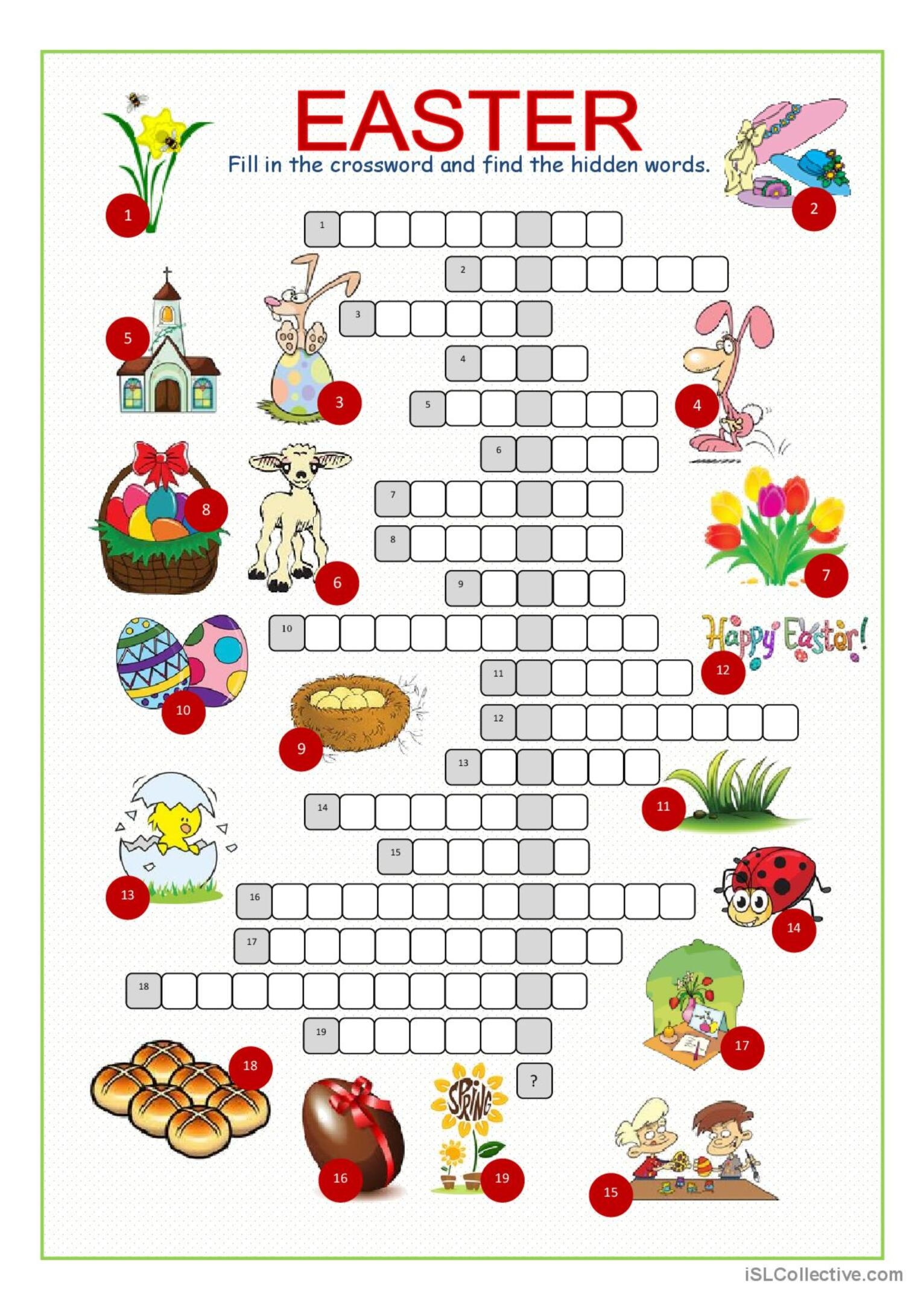 Easter Crossword Puzzle Crossword English ESL Worksheets Pdf Doc