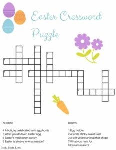 Easter Crossword Puzzle FREE Printable Cook Craft Love 