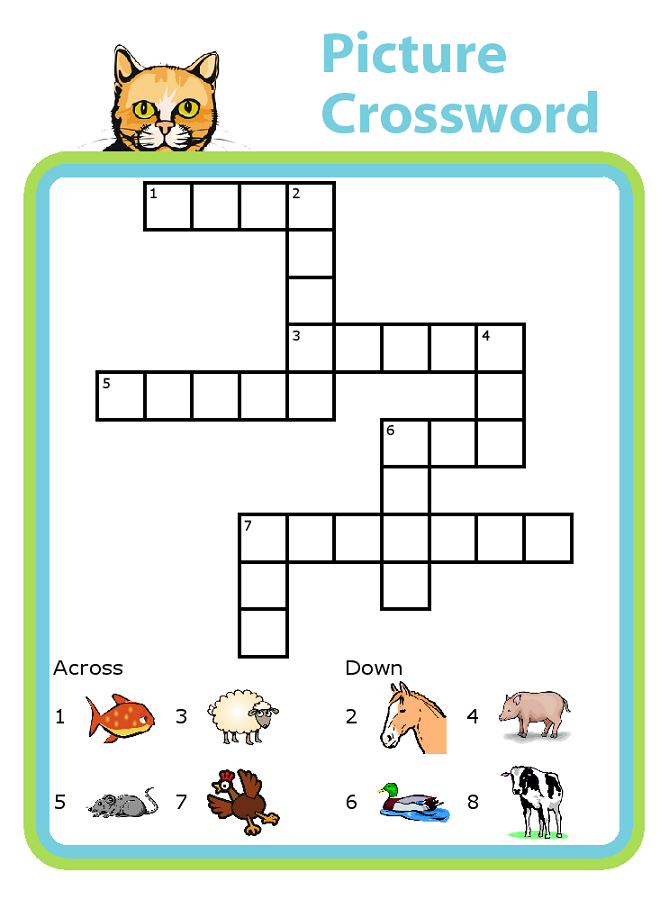 Easy Crossword Puzzles Animals Easycrosswordpuzzlesprintable