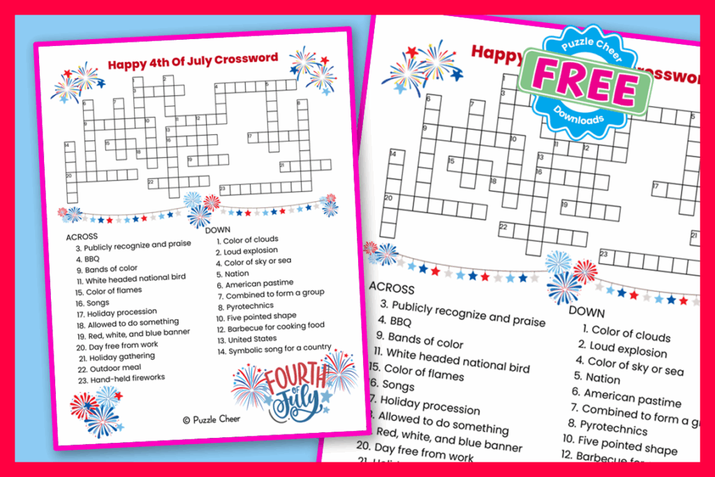Fourth Of July Crossword Puzzles Printable - Free Printable Crosswords