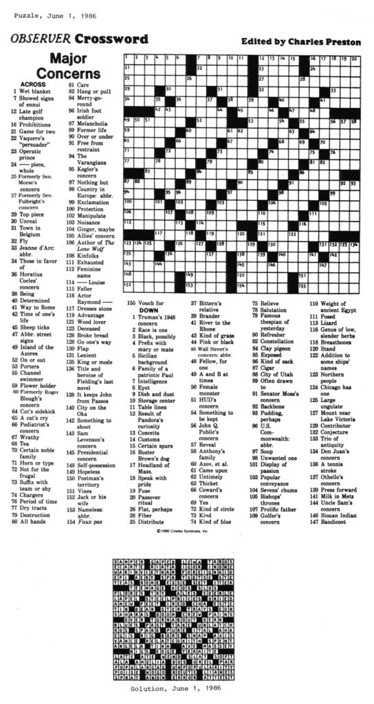 Eugene Sheffer Crossword Puzzle Printable 80 Images In Printable
