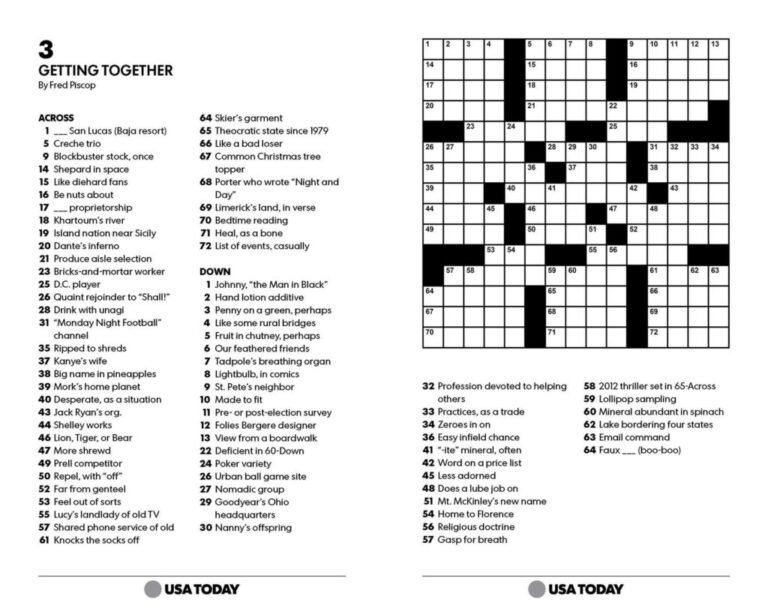 Sheffer Crossword Free Printable Crosswords