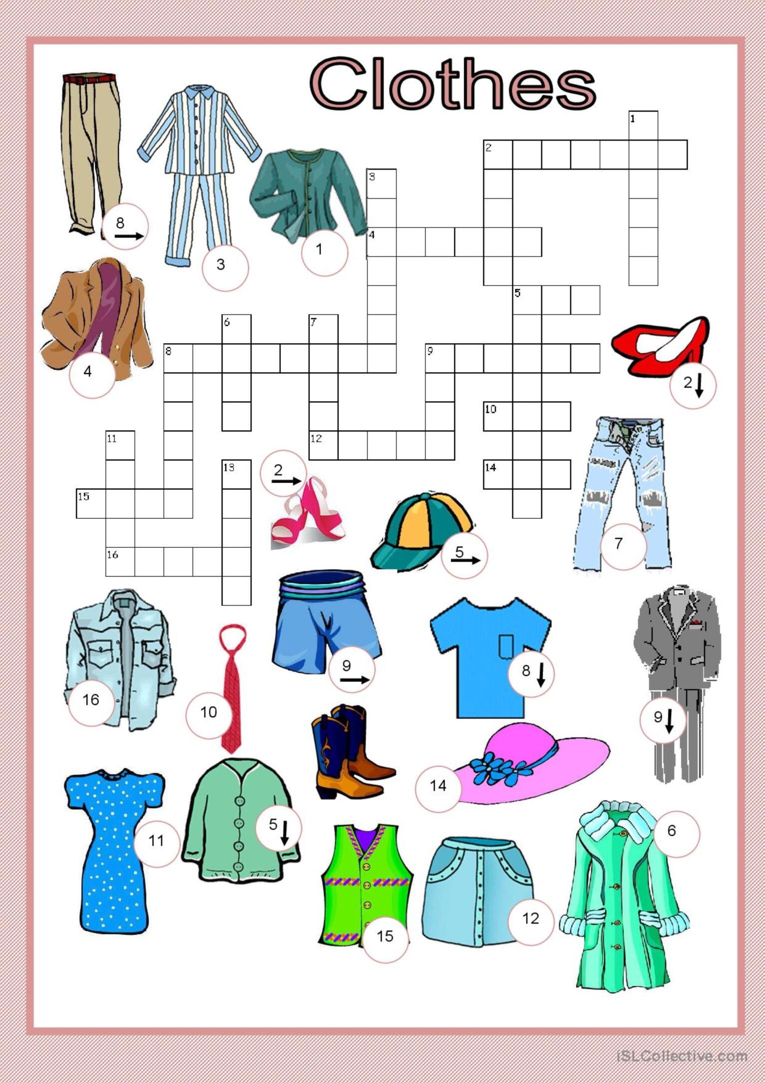 Fashion Crossword Crossword English ESL Worksheets Pdf Doc