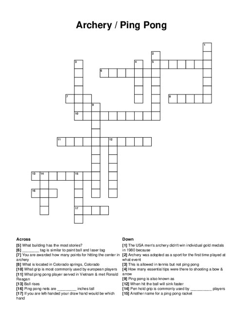 Football Crossword Puzzle