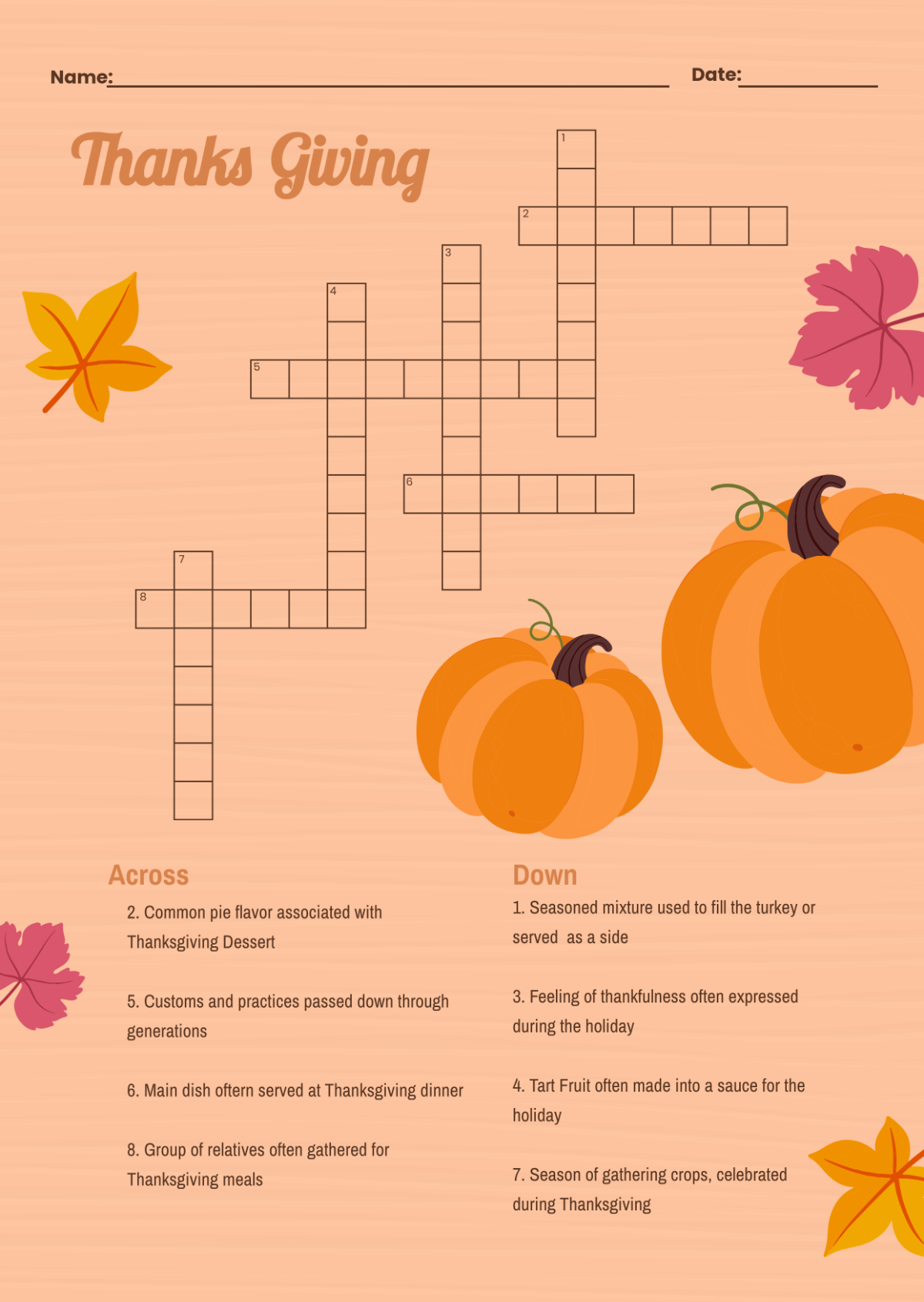 Free Crossword And Mini Crossword To Edit Online