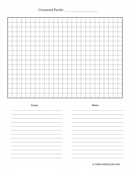 Free Crossword Puzzle Templates Customize Download Print PDF 