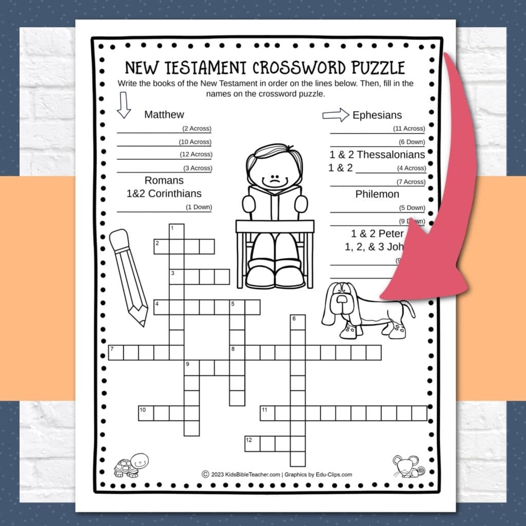 Free Printable New Testament Books Of The Bible Crossword Puzzle For 