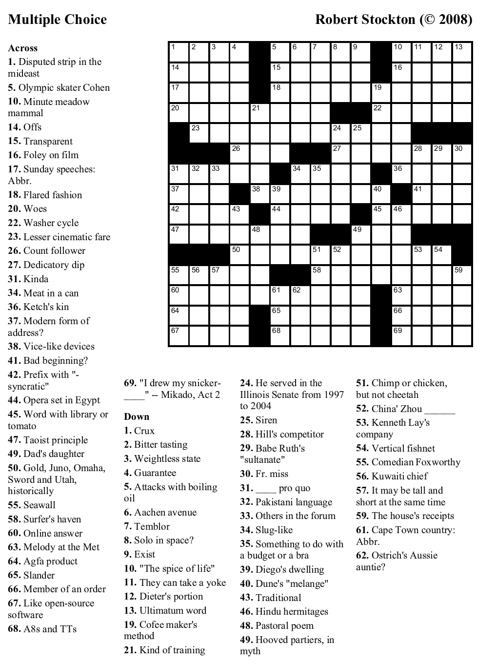 Free Printable Sunday Crossword Puzzles Free Printable A To Z