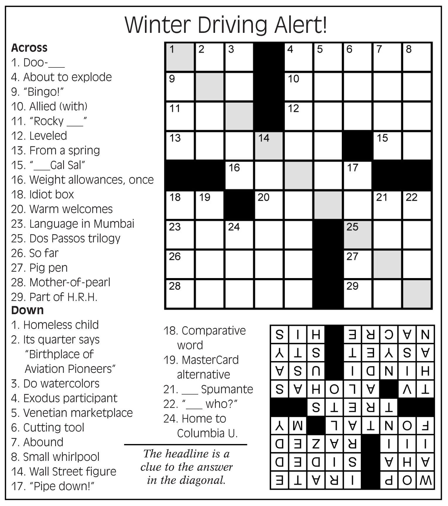 Free Printable Word Cross Puzzles