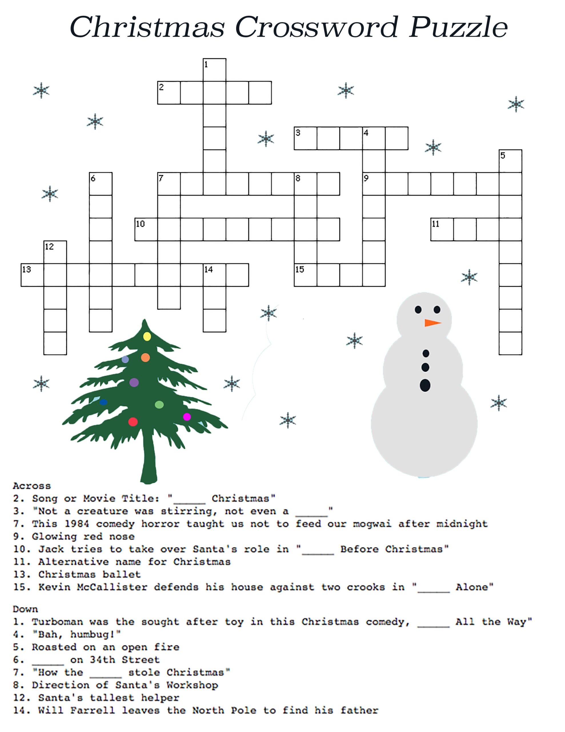 Free Themed Crossword Puzzle