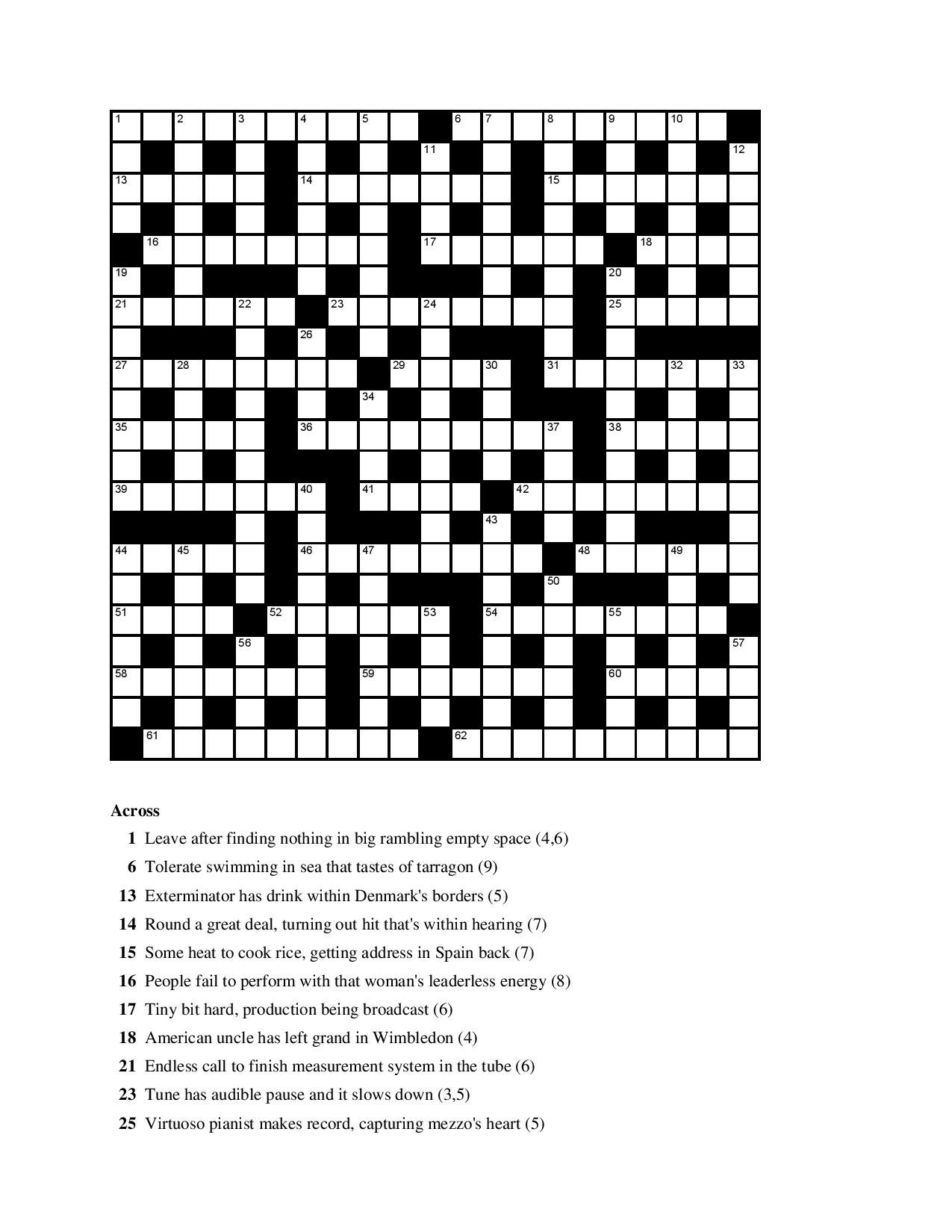 Hard Crossword Puzzles Printable Printable JD