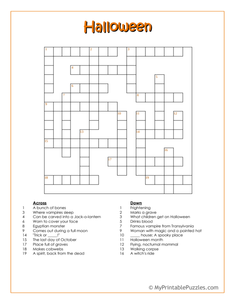 Intermediate My Printable Puzzles