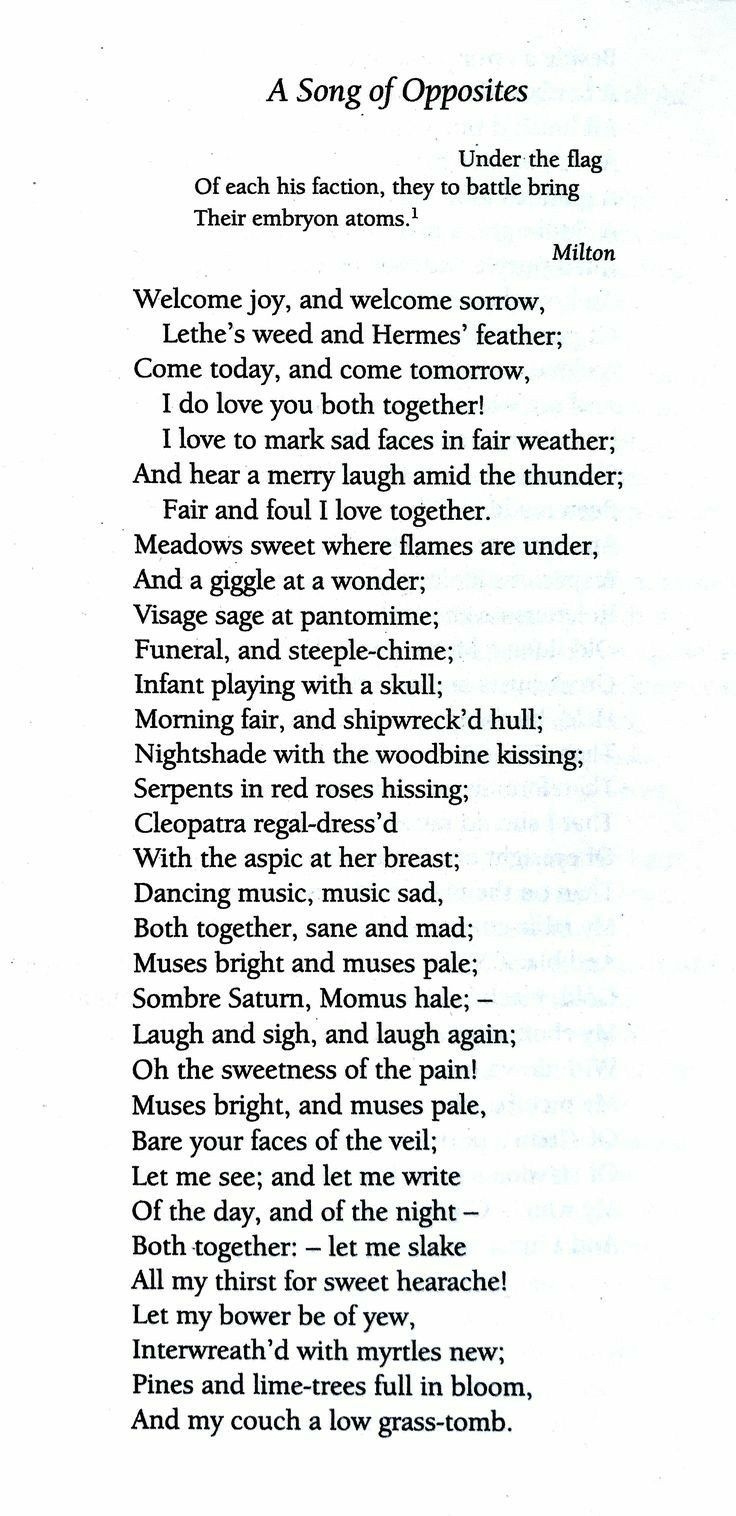 Keats Poem Crossword