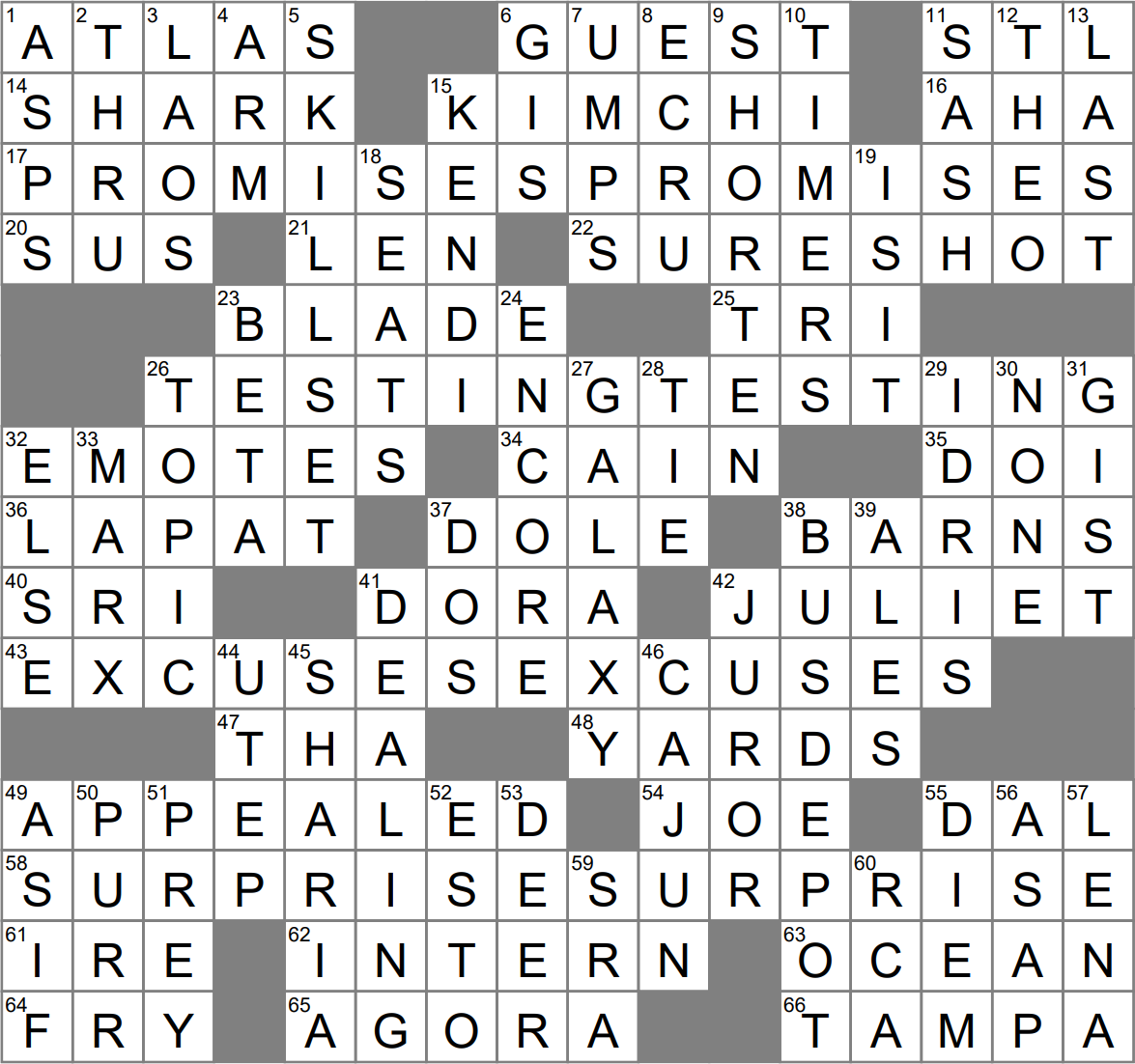 LA Times Crossword 20 Apr 23 Thursday LAXCrossword