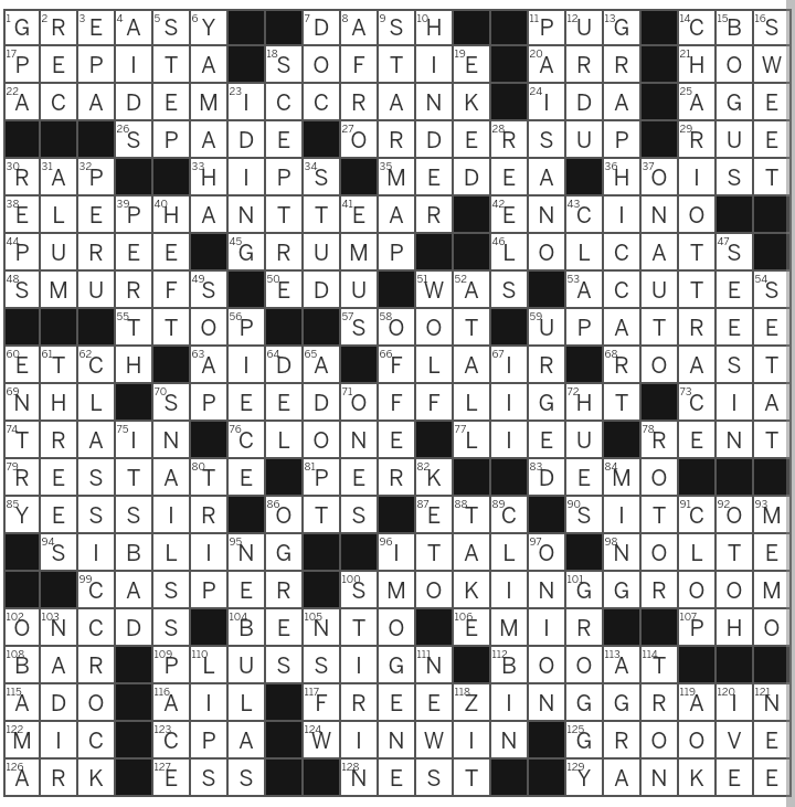 LA Times Crossword Answers Sunday November 5th 2023