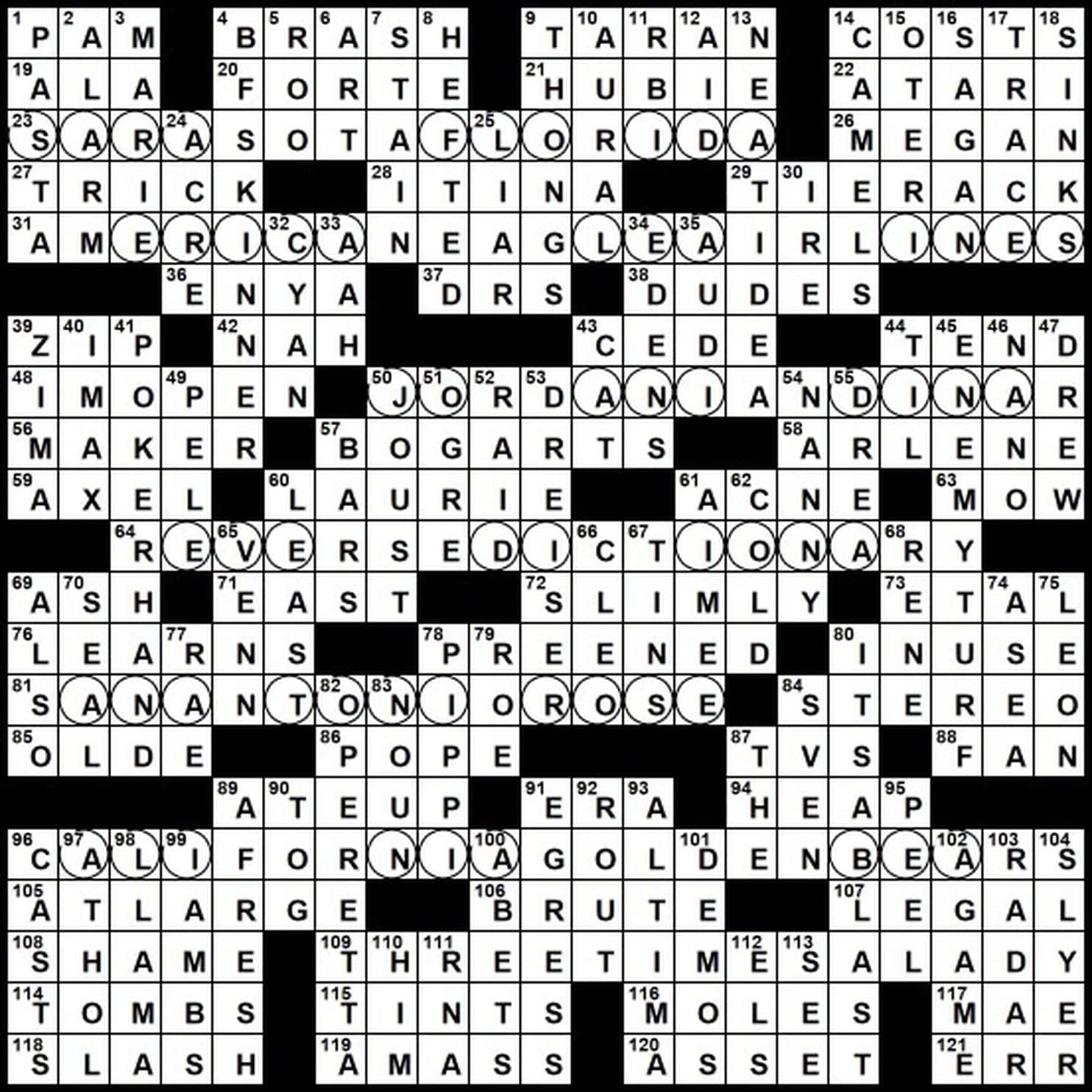 La Times Printable Crossword Puzzles December 2018 Printable