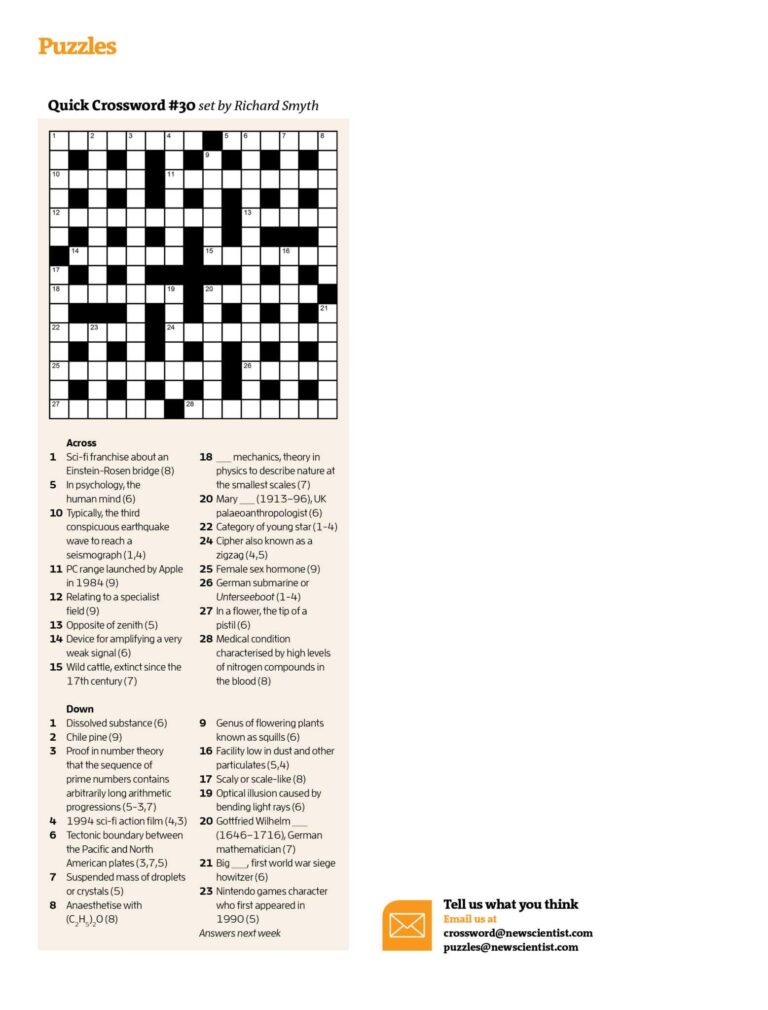 Lovatts quick crossword free printable crosswords