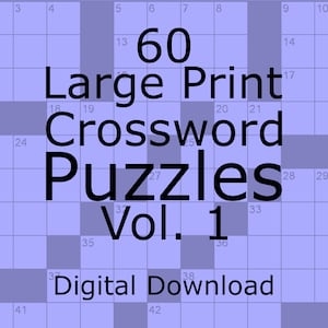 Large Print Puzzle Etsy UK Worksheets Library