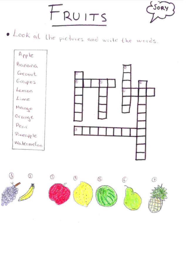 Let 39 s Learn English Fruits Crossword