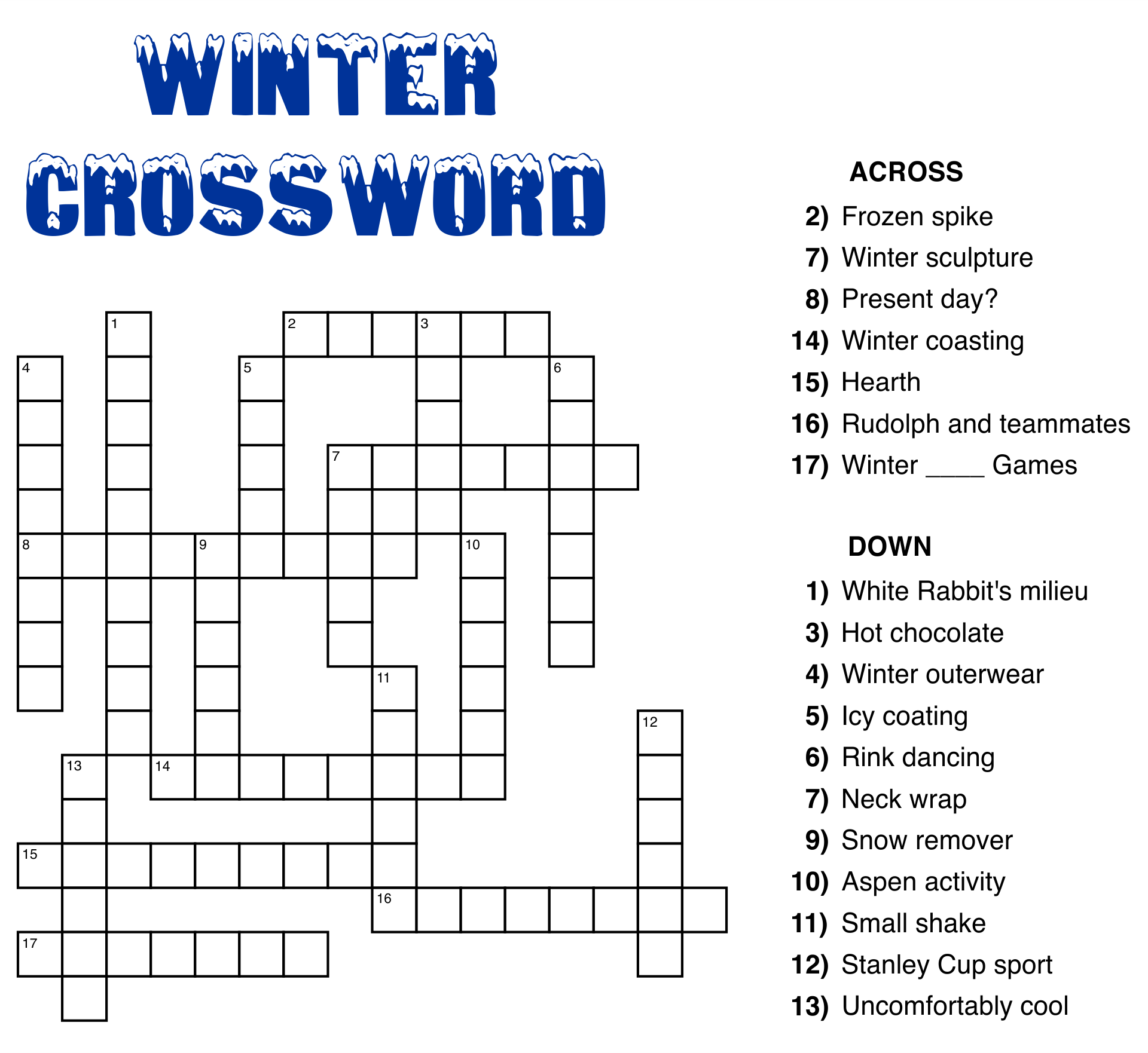 Make Your Own Crossword Puzzle Printable