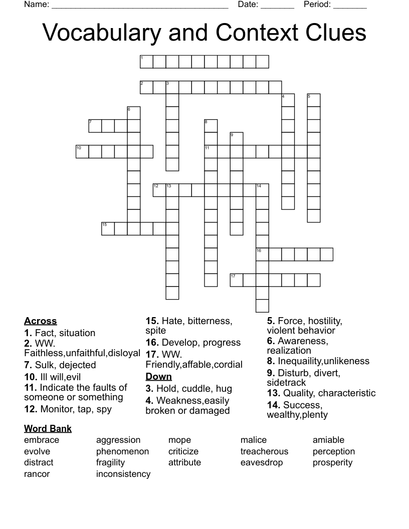 Met lico Colgar Susurro Crossword Puzzle Clue Enojado Cortar Paradoja
