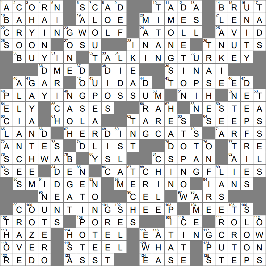 Minor In Hollywood Crossword Clue Archives LAXCrossword