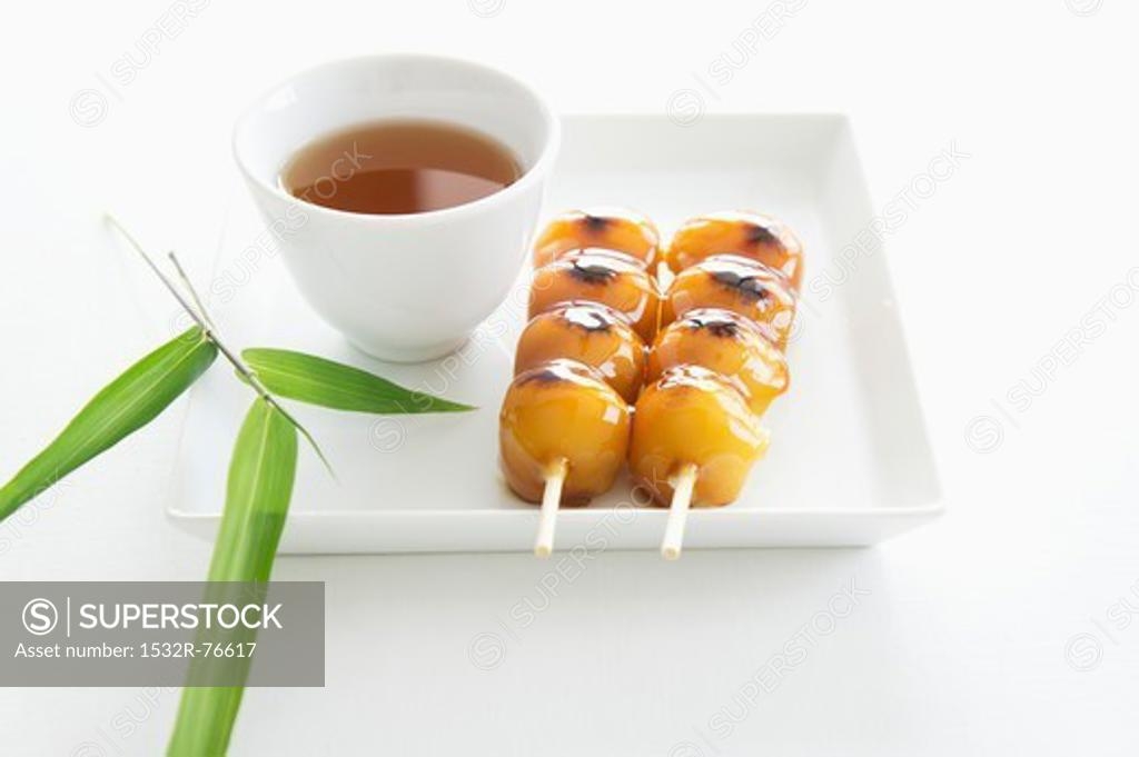 Mochi rice Balls Japan In A Syrup Made From Soy Sauce Mirin Starch 