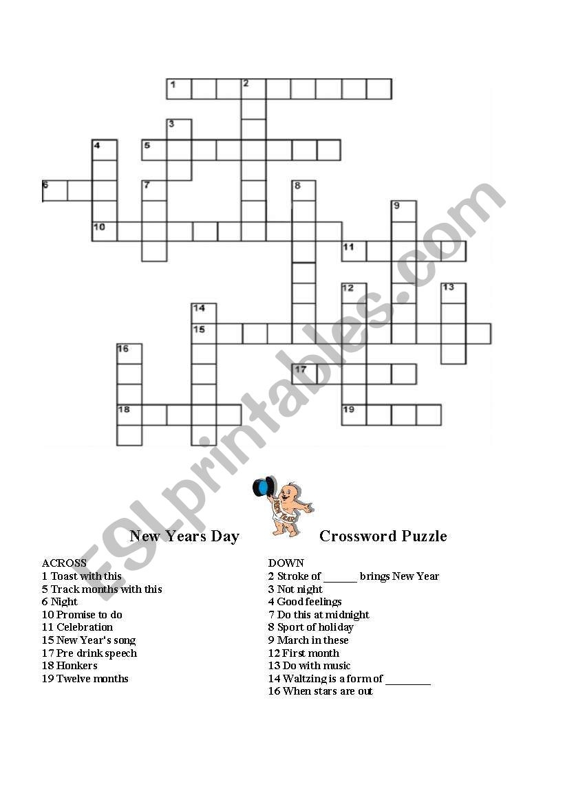 New Year Crossword Puzzle Printable Printable Crossword Puzzles
