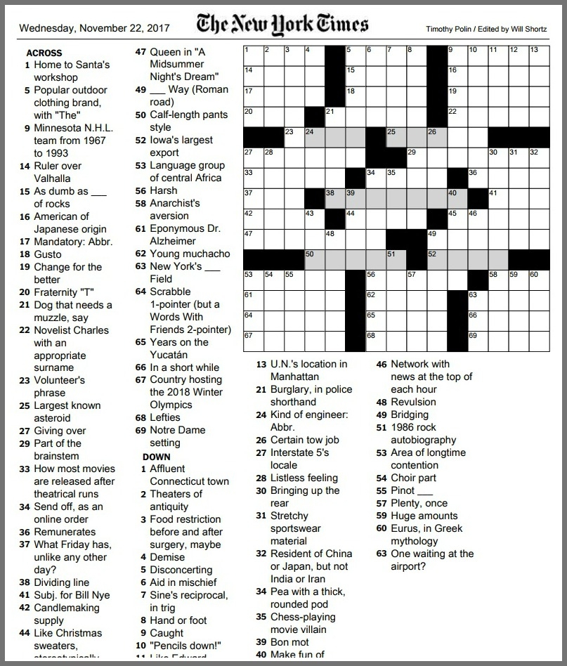 New York Times Crossword May 25 2025 Alexis Hodgetts